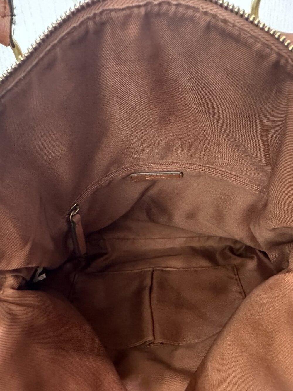 Frye and Co. Cognac Brown Faux Leather Tote Satchel Bag - Picture 10 of 12